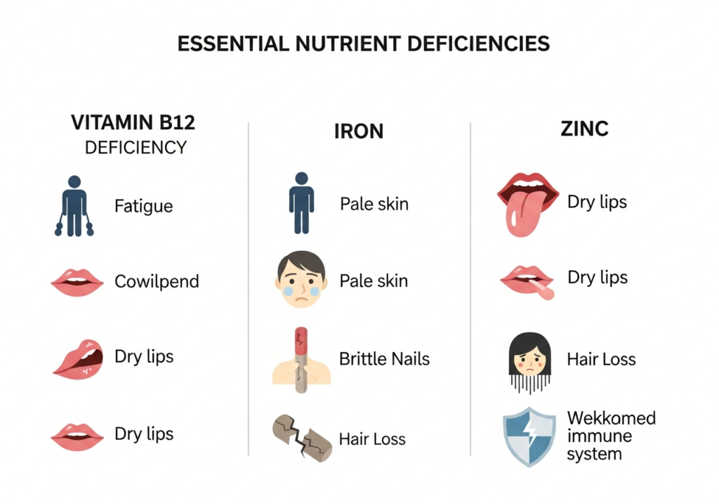 vitamin deficiency causing chronic dry lips
