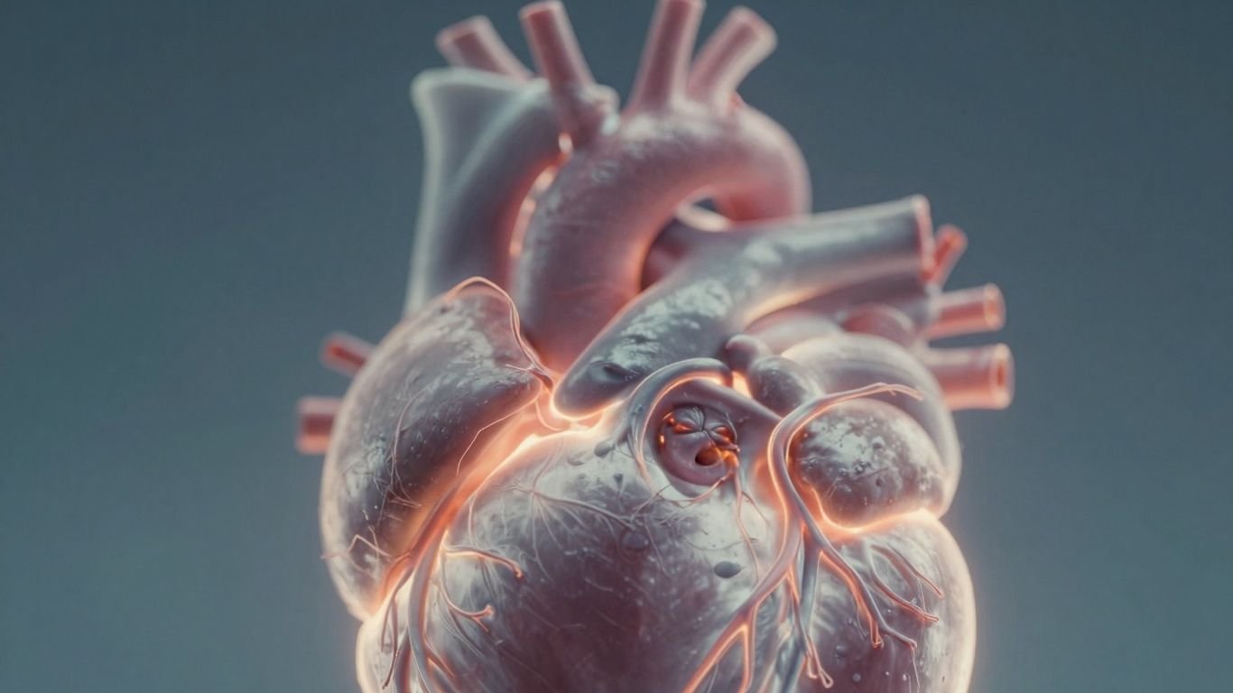 Vagus nerve interacting with a healthy, youthful heart.